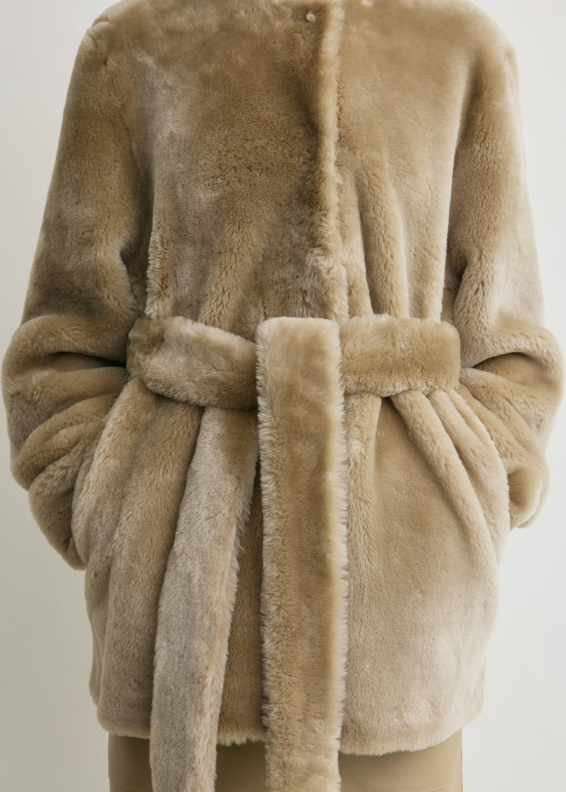 Plush shearling jacket rye 4
