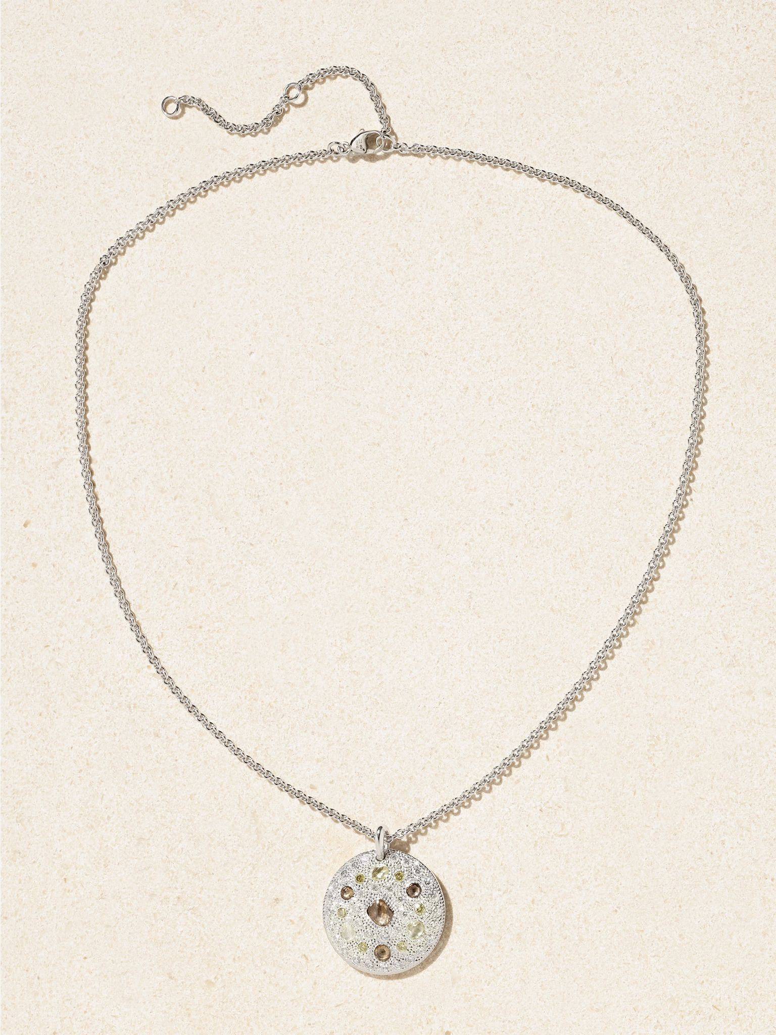 Talisman Medal 18-karat white gold diamond necklace Silver - 4