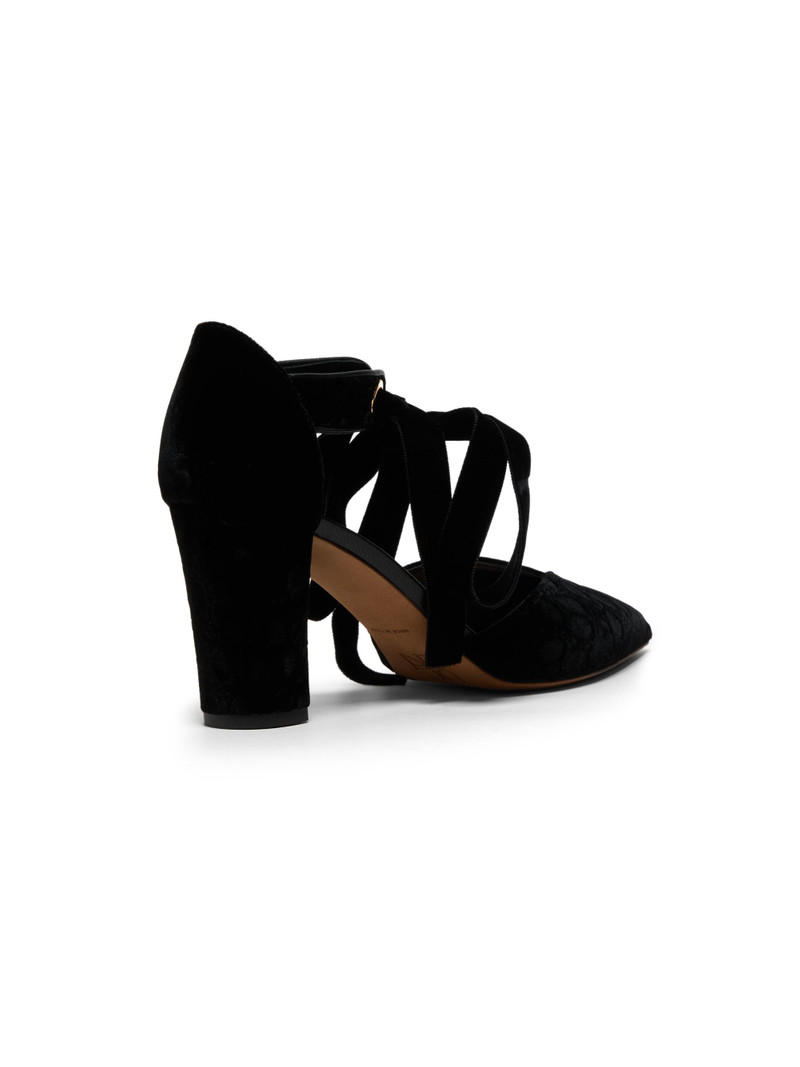 Women's Corinna 85MM Bow Textured Pumps - Black 3