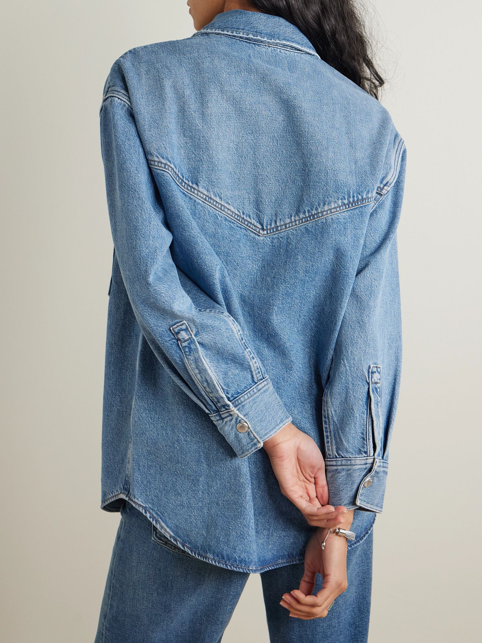 Lotta organic denim shirt Mid denim - 4