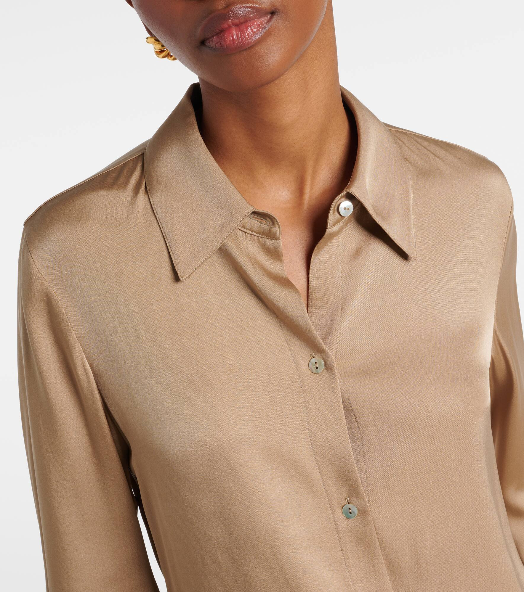 Silk-blend satin shirt - 4