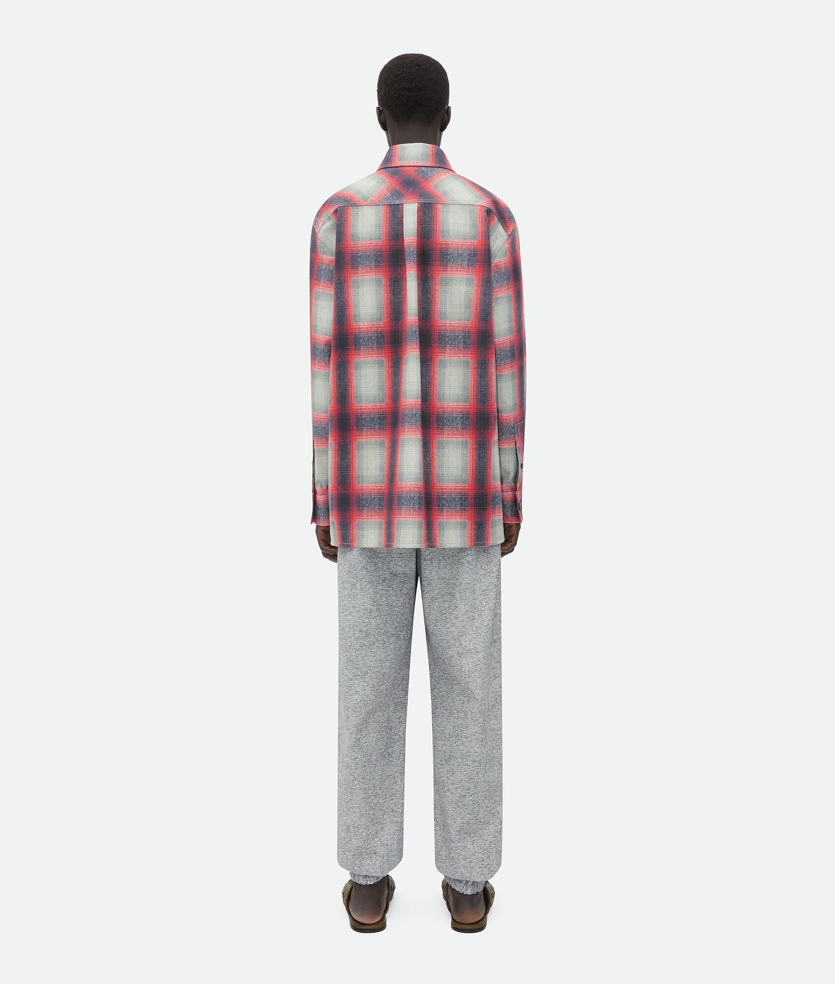 Flannel Effect Printed Leather Shirt - 3