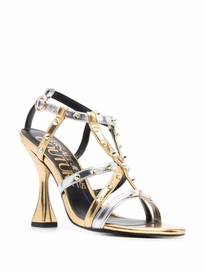 VERSACE JEANS COUTURE spike-embellished leather sandals outlook