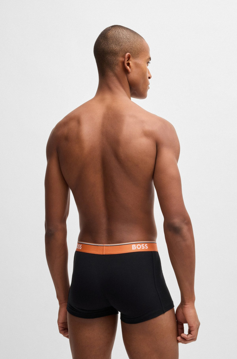 BOSS THREE-PACK OF STRETCH-COTTON TRUNKS WITH LOGO WAISTBANDS outlook