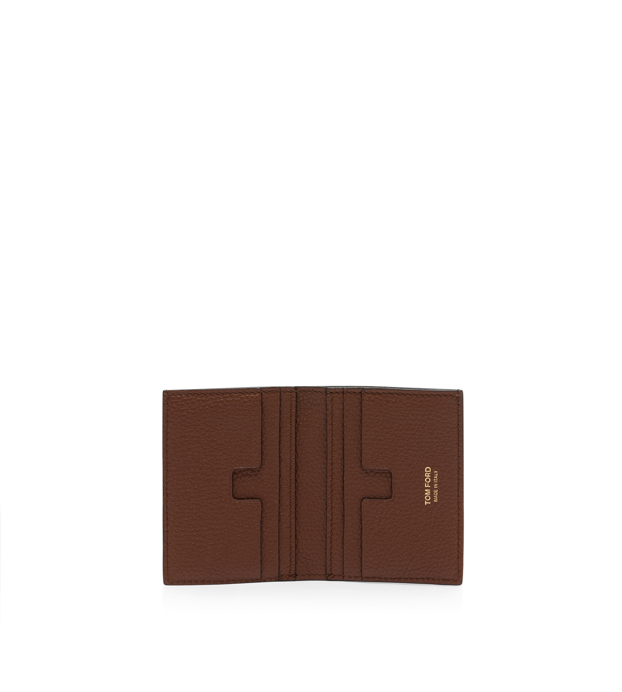 GRAIN LEATHER FOLDING CARDHOLDER - 3