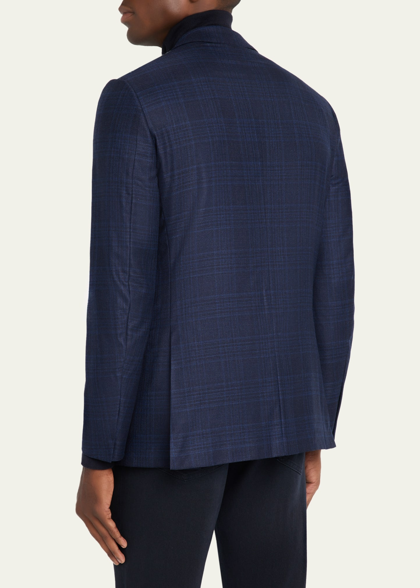 Men's Wool Tonal Plaid Single-Breasted Sport Coat - 3
