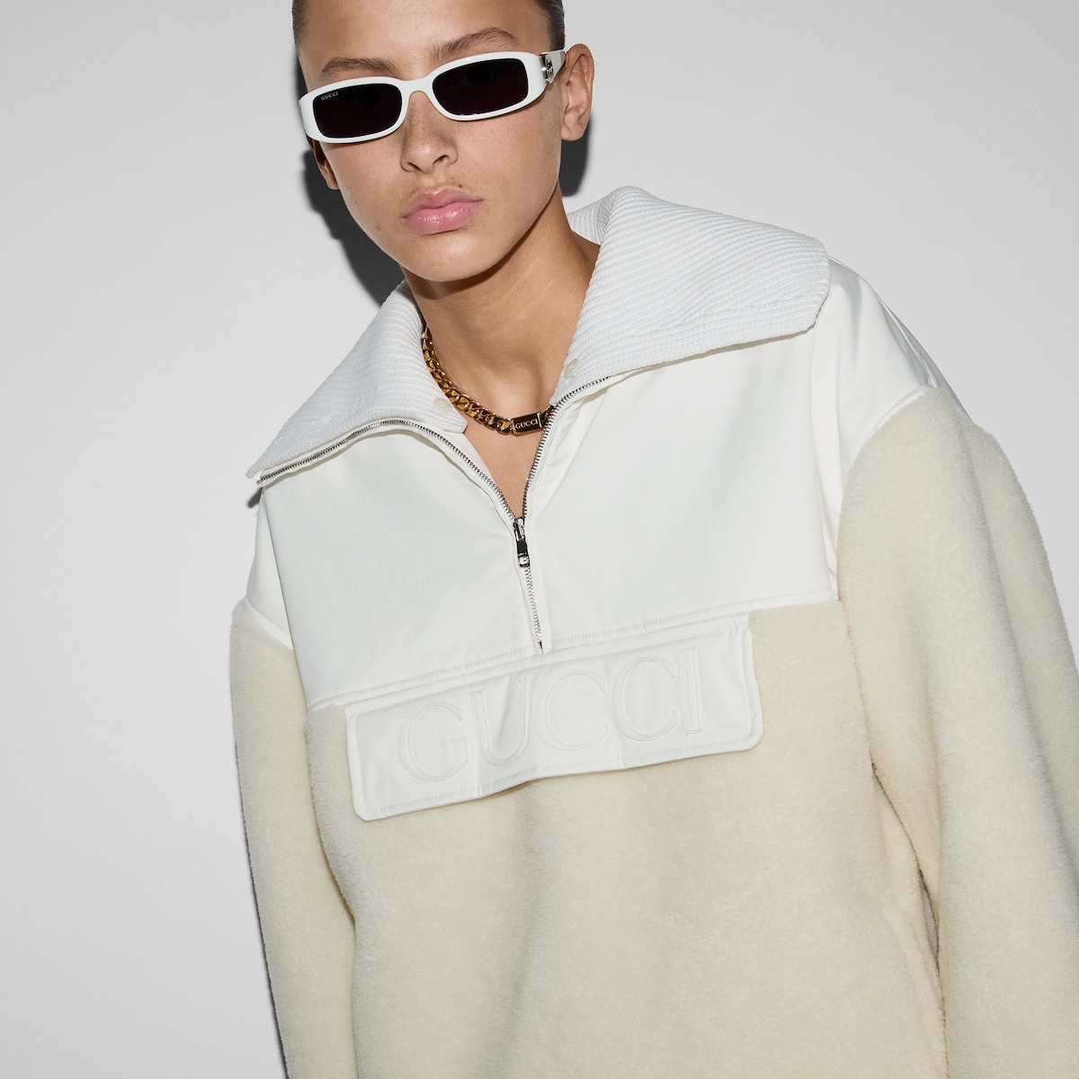 Wool blend fleece zip jacket - 5