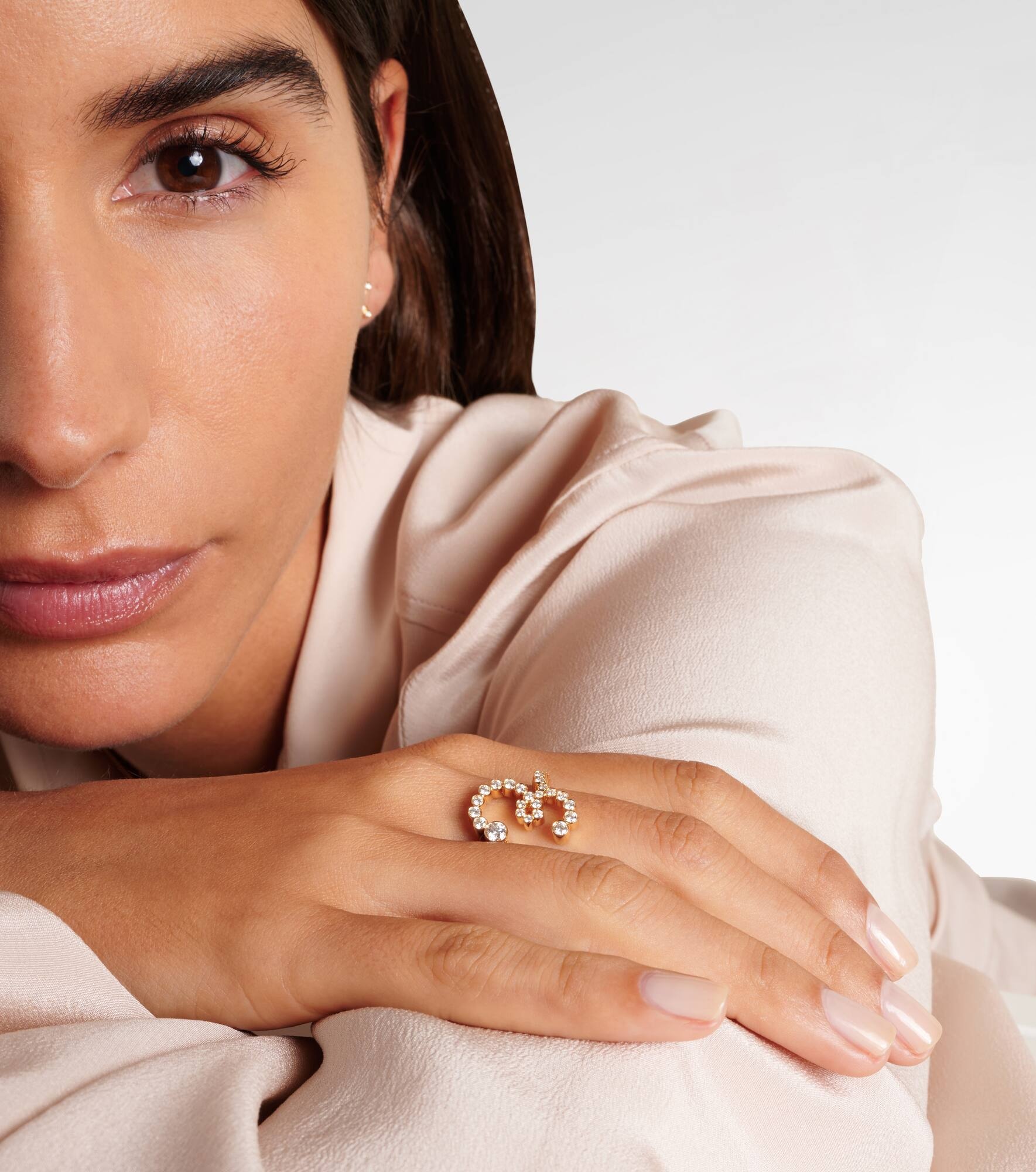 Ensemble 18kt gold ring with diamonds - 2