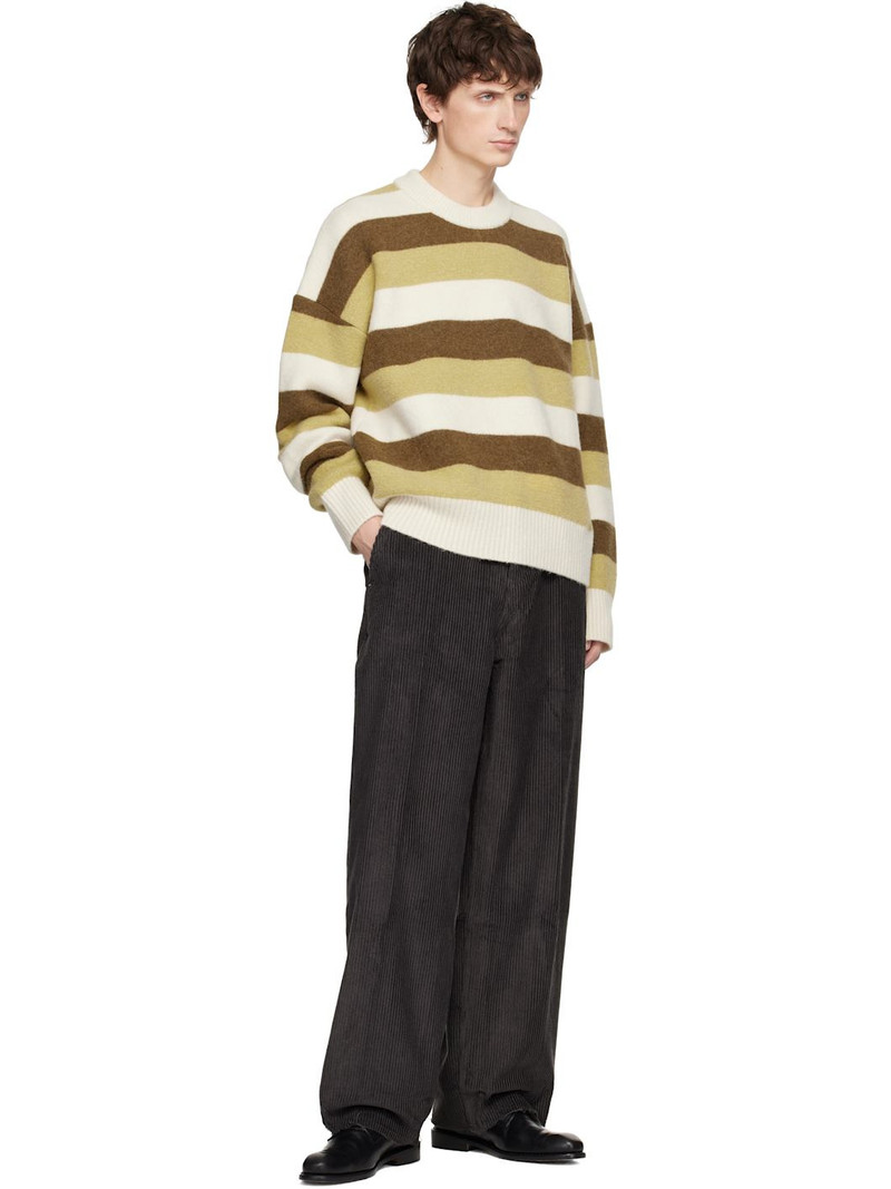 AMI Paris Gray Cotton Large Fit Trousers outlook