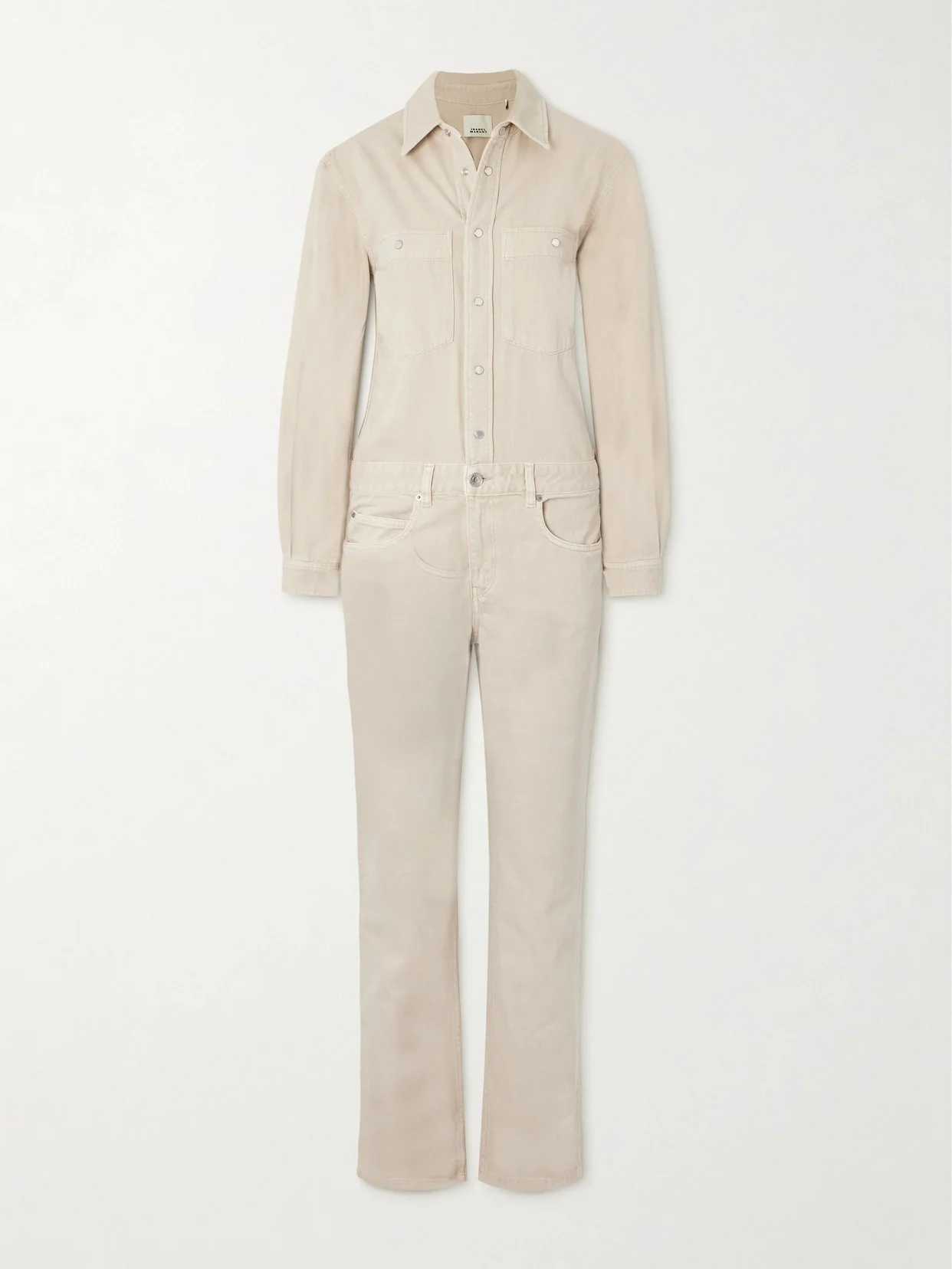 Denim Straight-leg Jumpsuit - 1