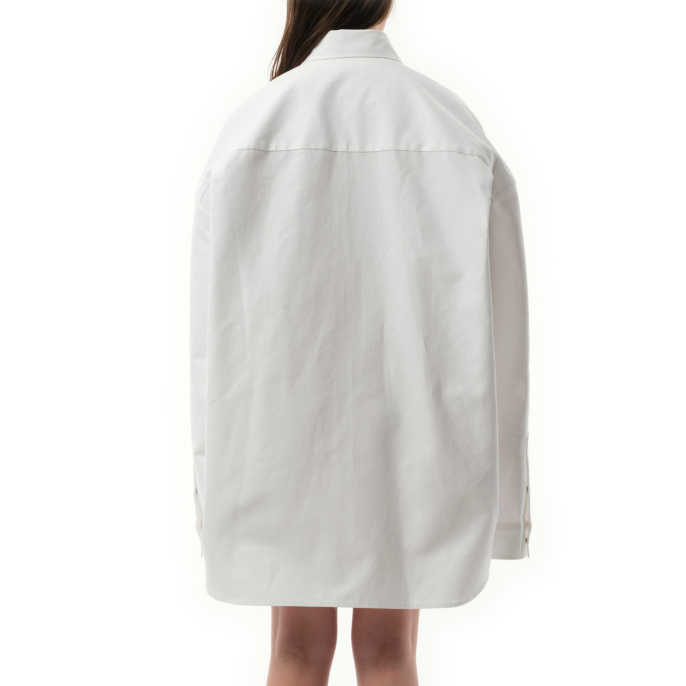 Cotton Poplin Outwear Shirt in White - 5