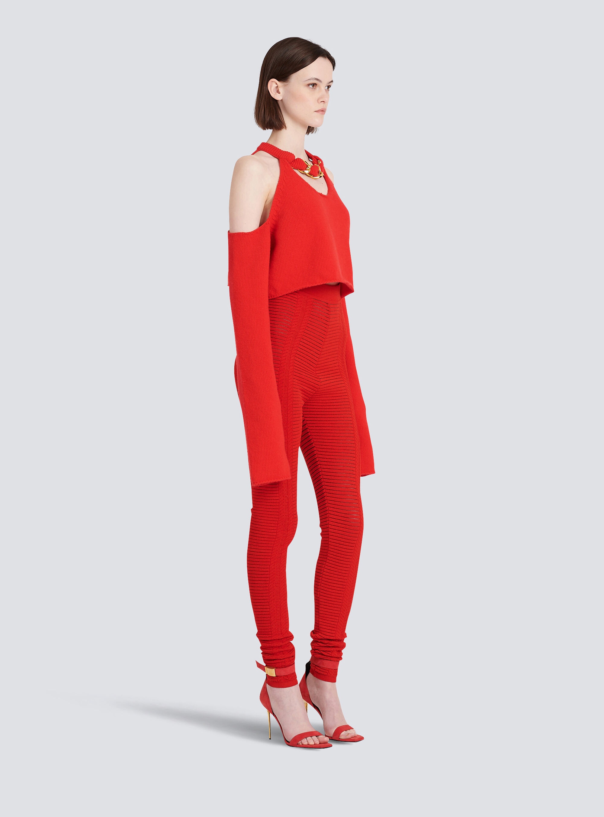 Cropped knit sweater - 5