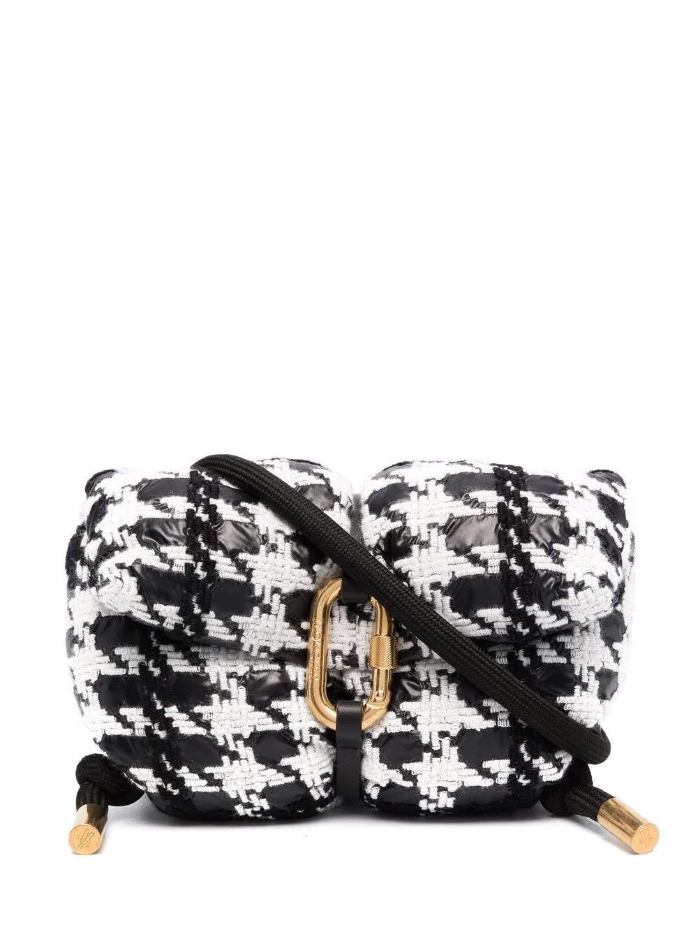 houndstooth-embroidered padded bag - 1