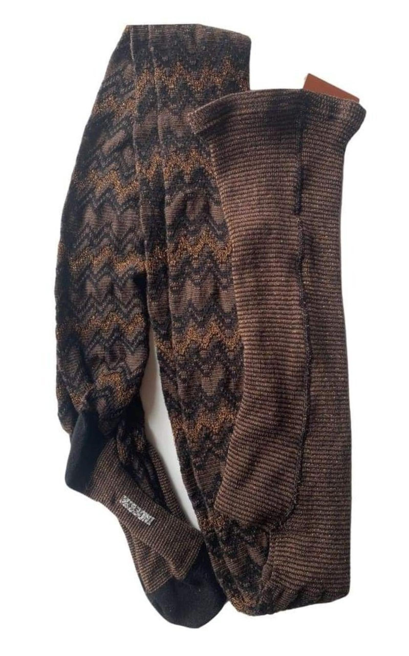 Metallic Shimmer Zigzag Tights - 4