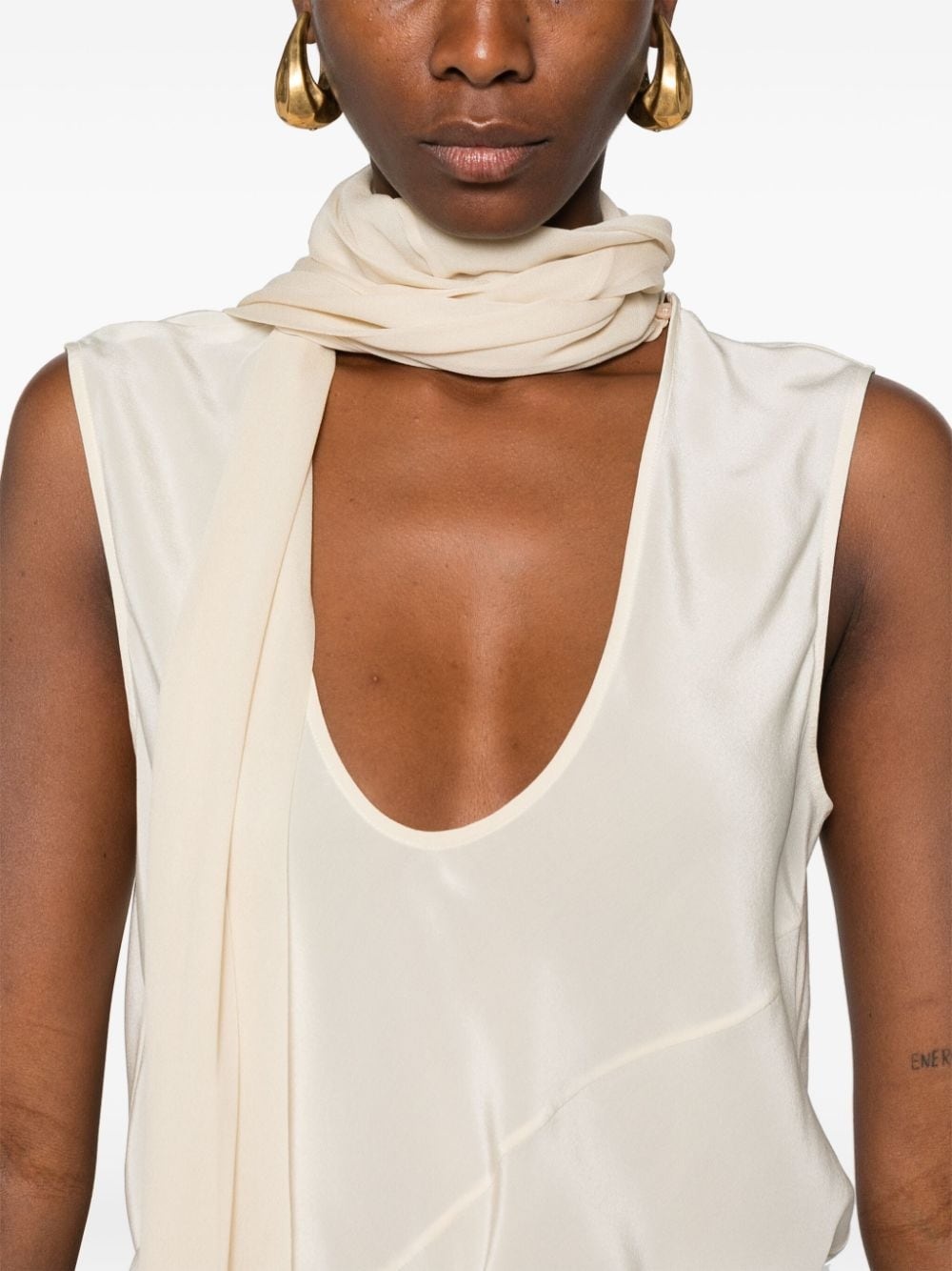 scarf sleeveless top - 5
