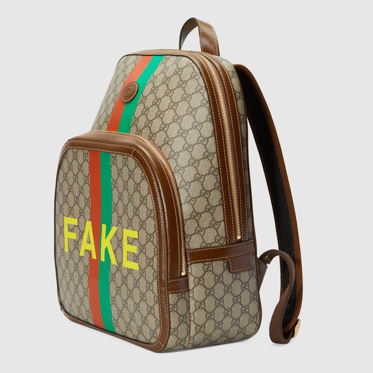 'Fake/Not' print medium backpack - 2