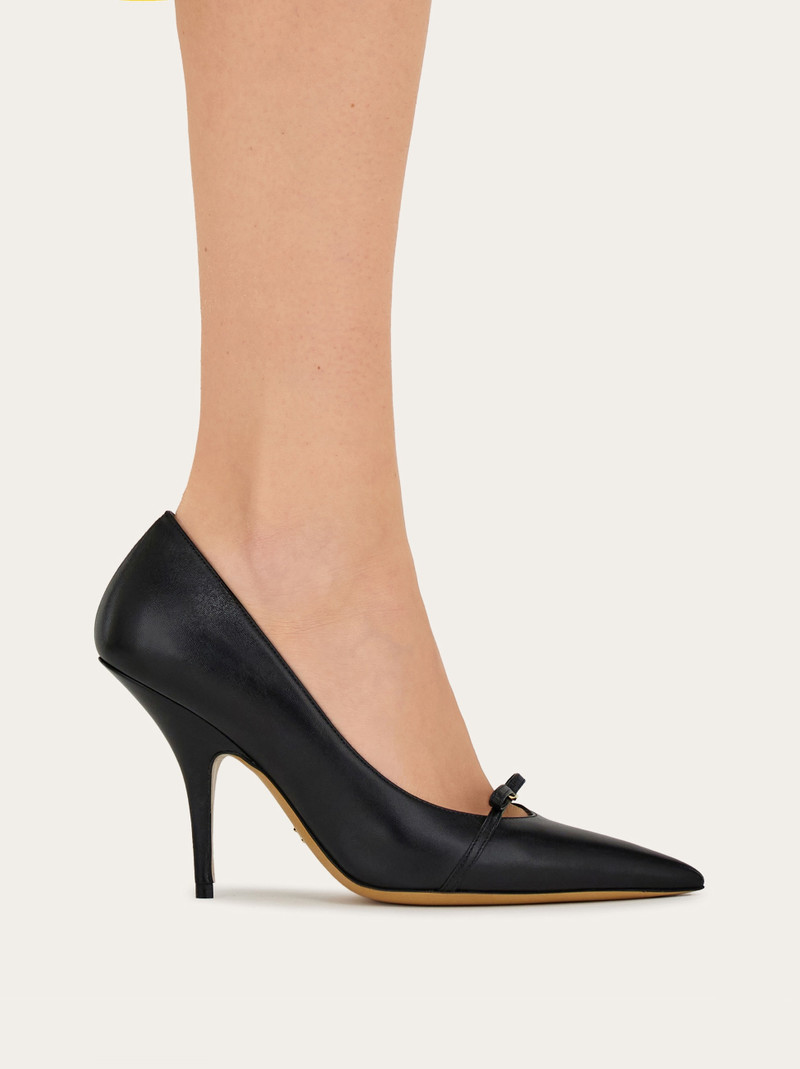 FERRAGAMO Mini bow mid heel pump outlook