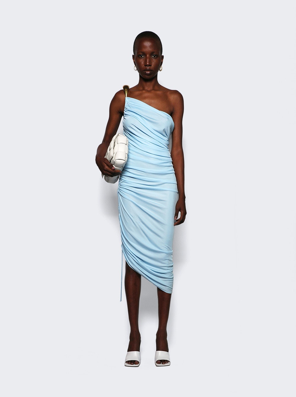 One Shoulder Midi Dress Iceberg Blue - 2