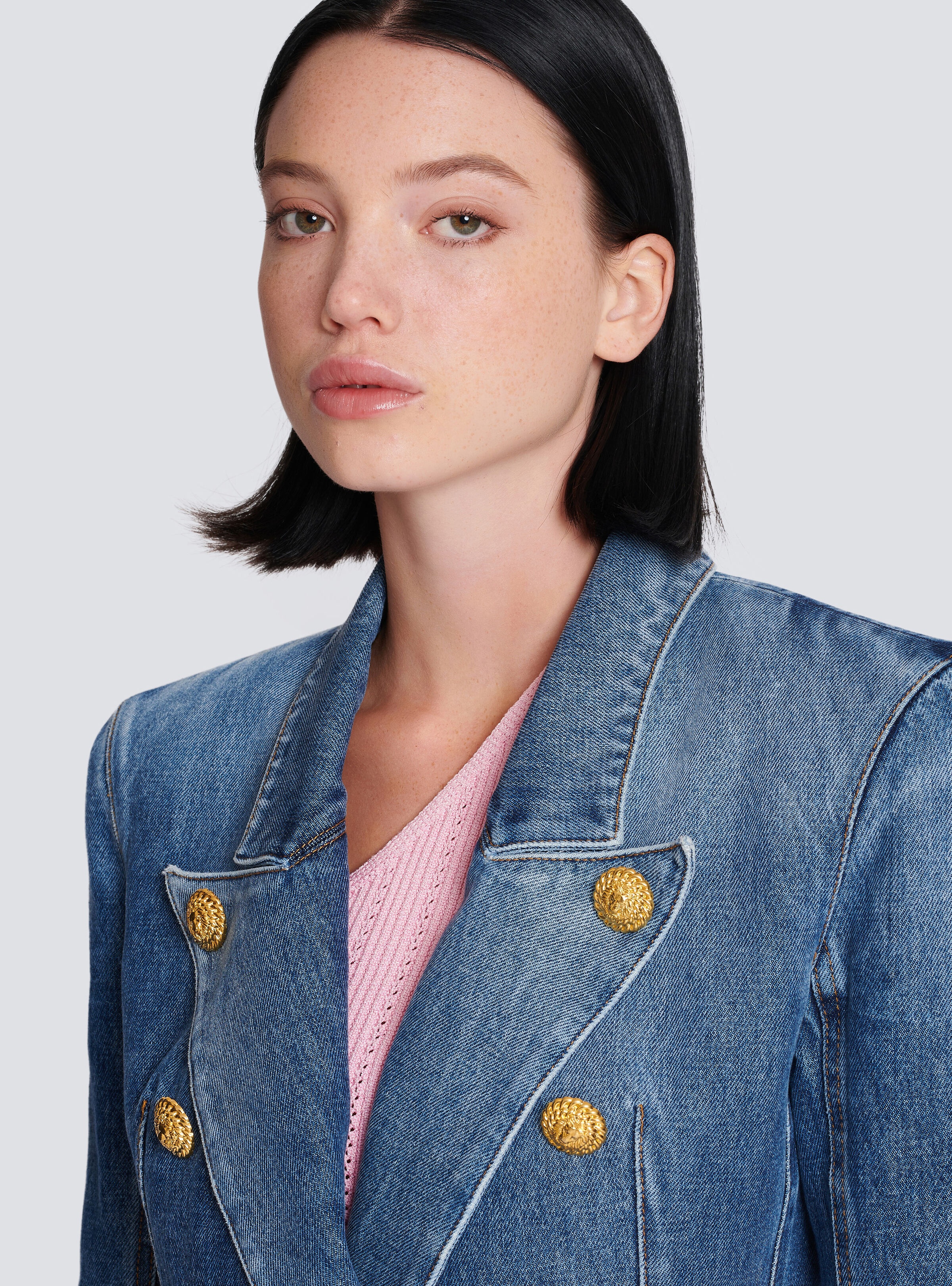 8-button denim jacket - 8