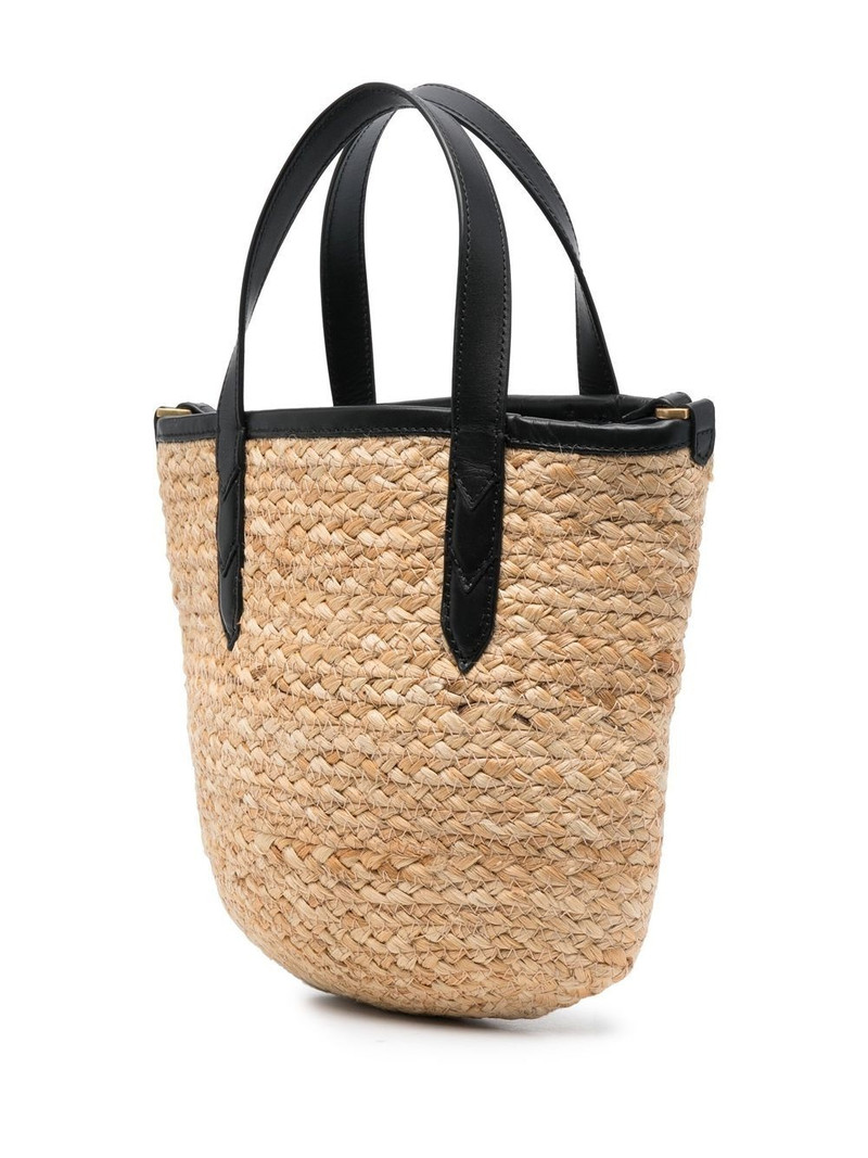 embroidered-logo raffia beach bag 3