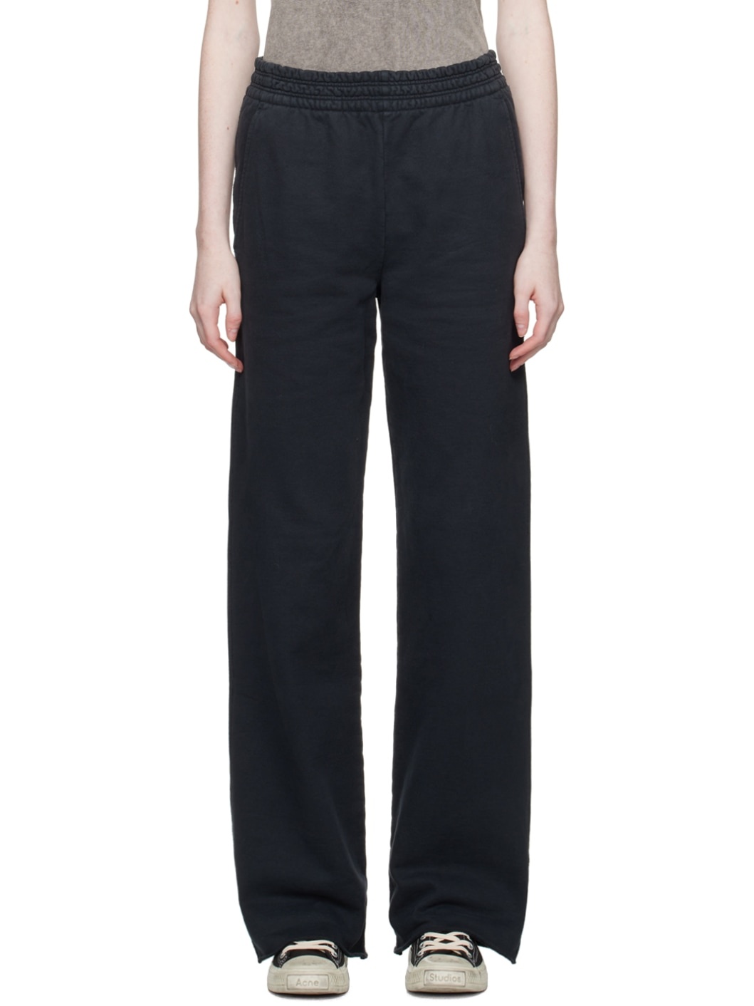 Black Printed Sweatpants - 1