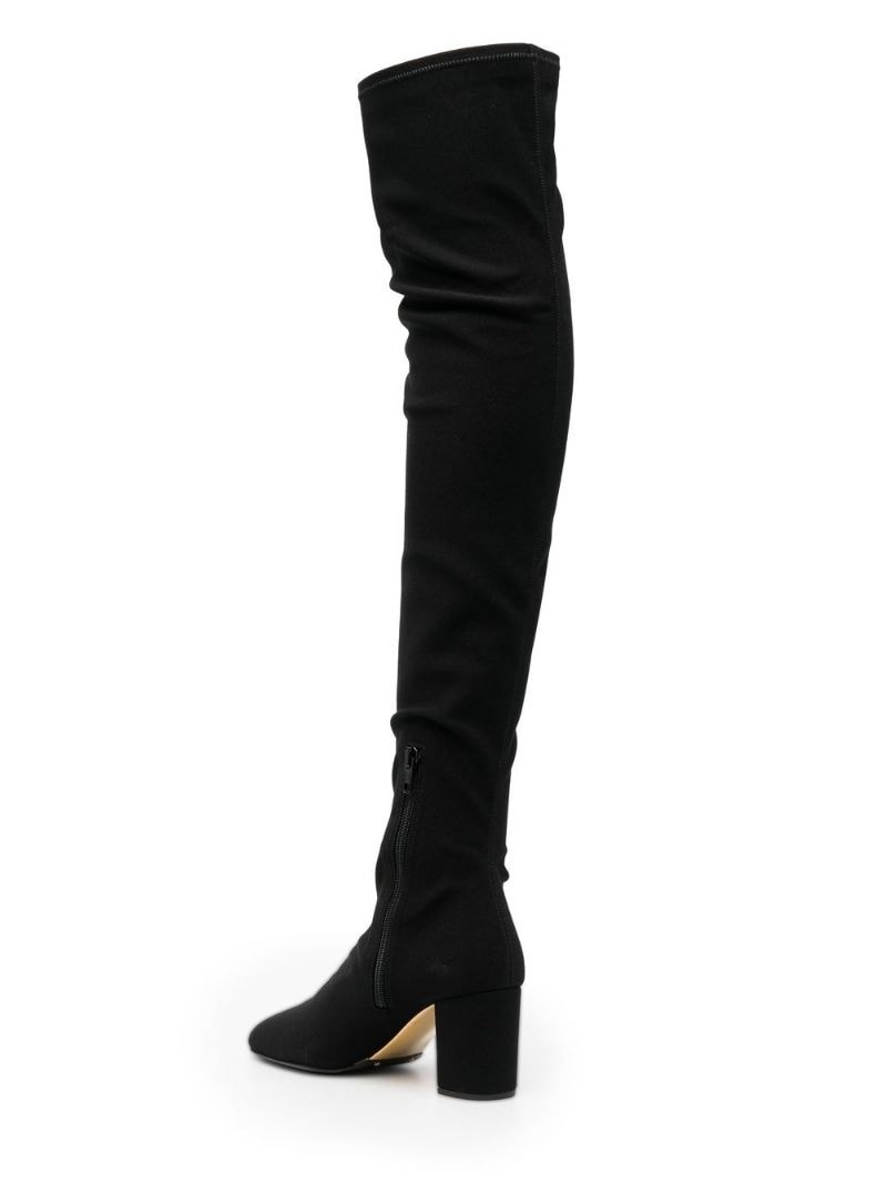 logo-embroidered over-the-knee boots - 3