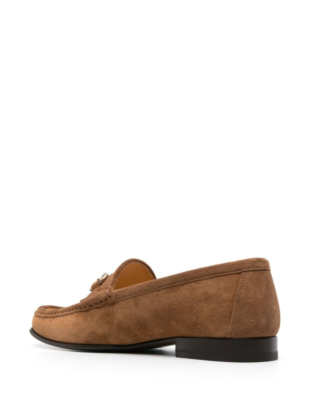 horsebit-deatil suede loafers - 3