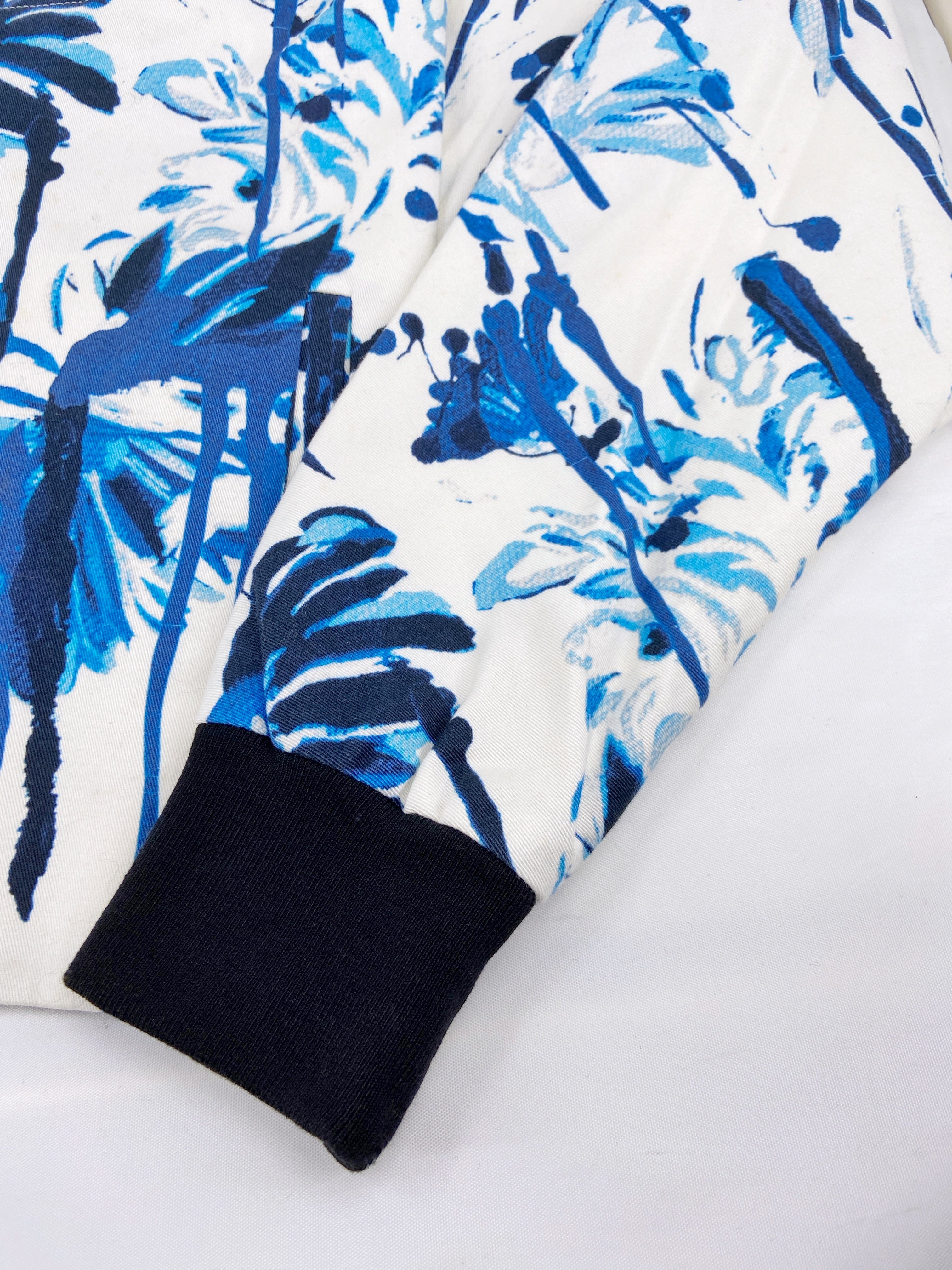 Jean Paul Gaultier Spring 2015 Blue Floral Cropped Bomber 40 - 9