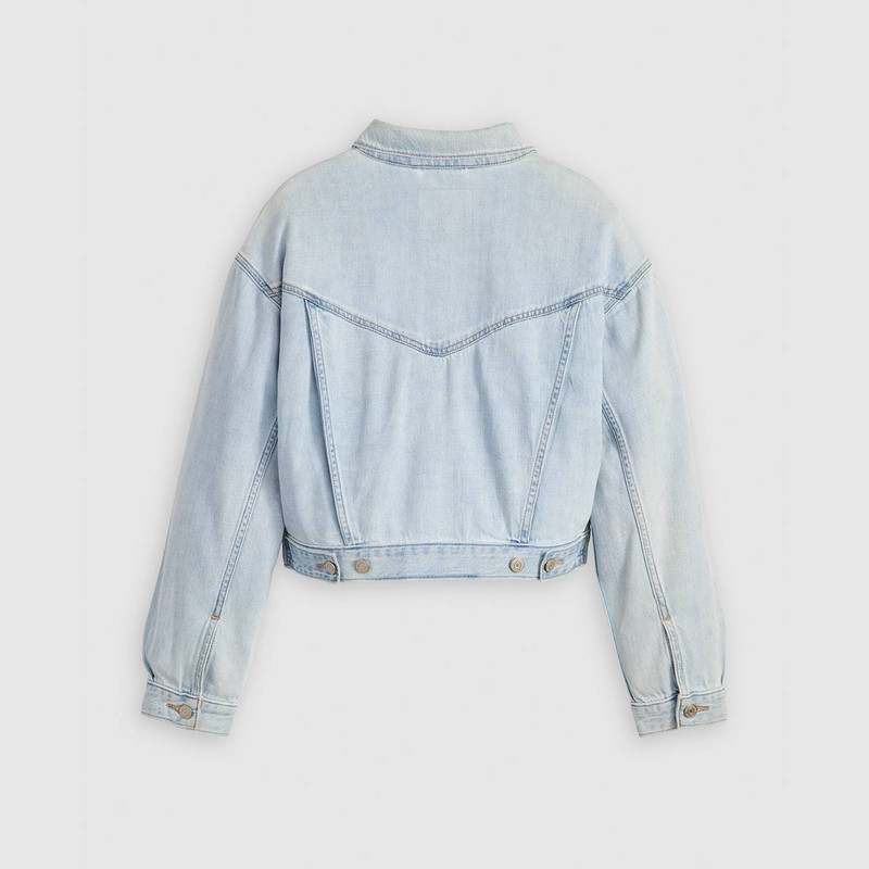SHRUNKEN '90S LINEN+ DENIM LIGHTWEIGHT TRUCKER JACKET 6