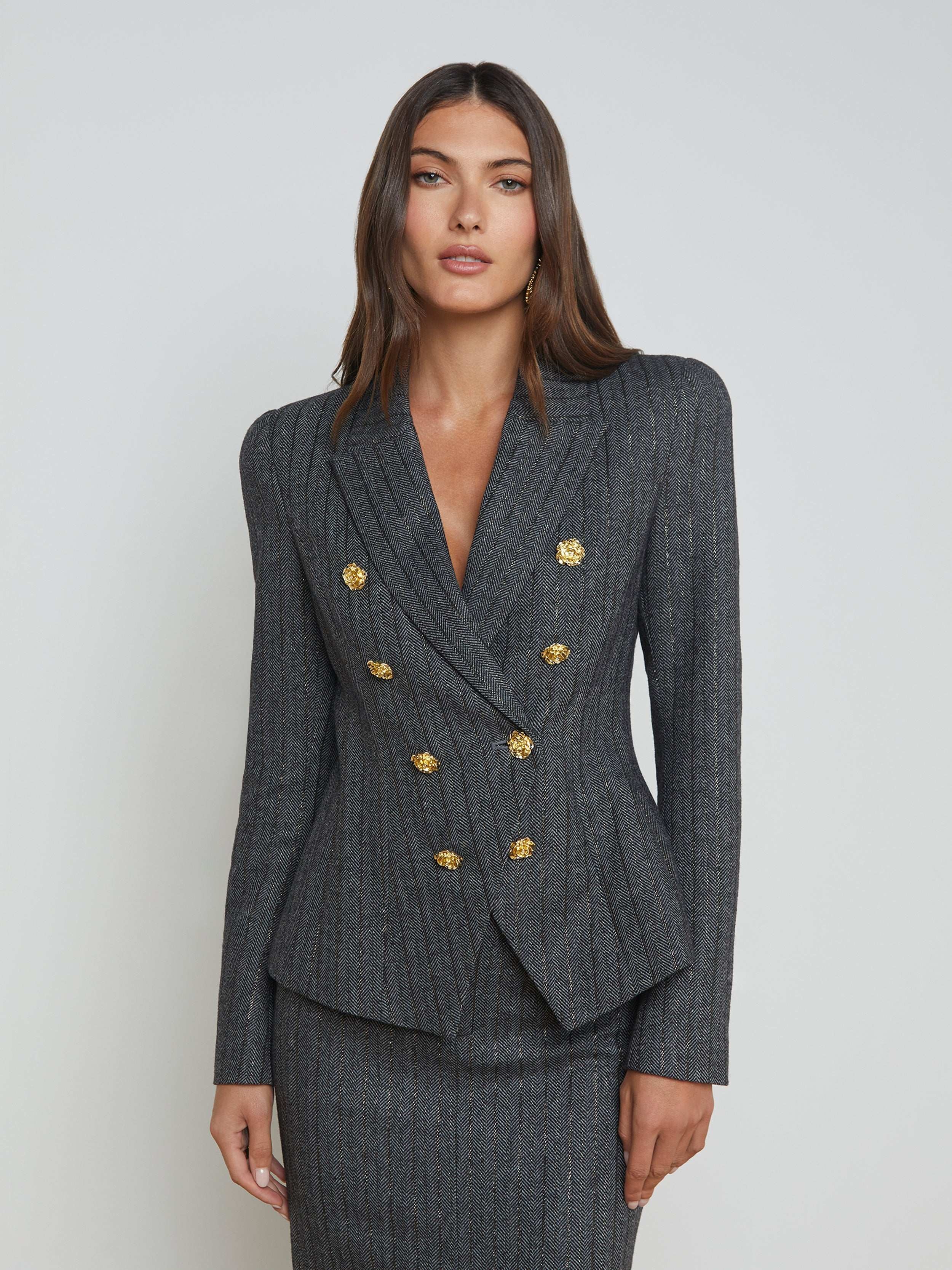 Bethany Herringbone Blazer - 2