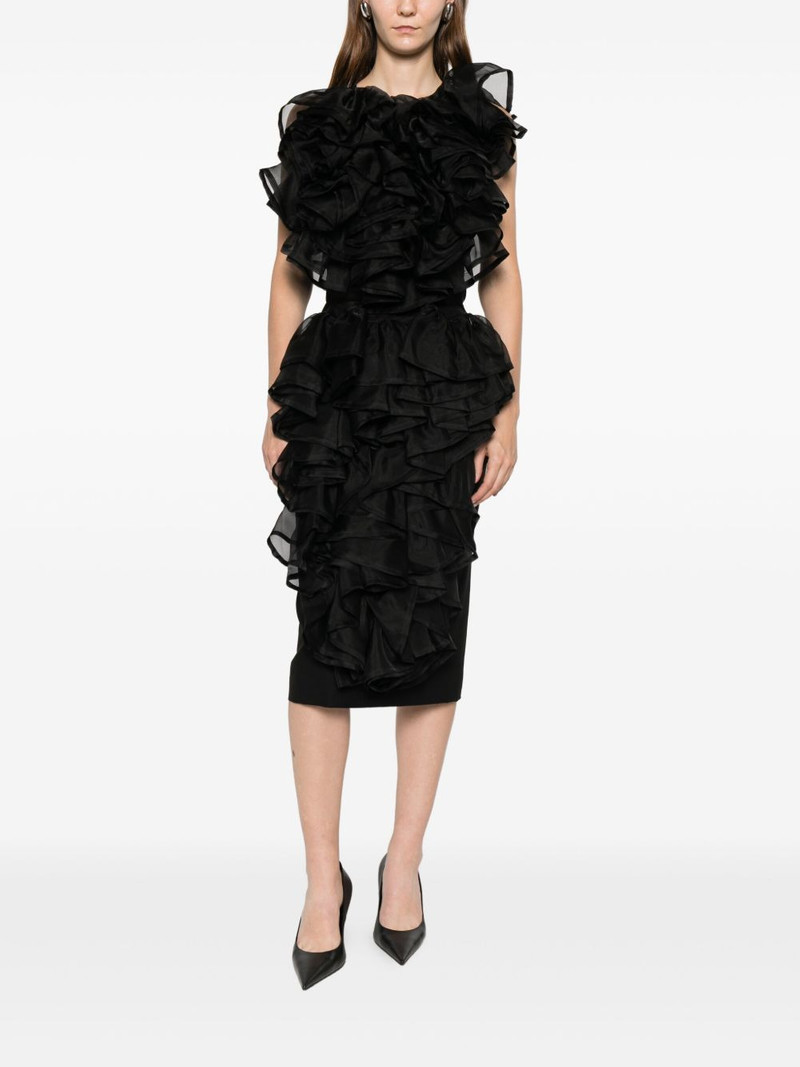 VIKTOR & ROLF ruffled volant midi skirt outlook