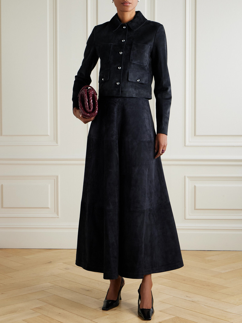 Altuzarra Varda Paneled Suede Midi Skirt outlook