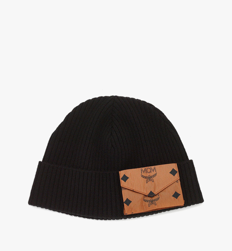 Wool Beanie w/ Monogram Print ECONYL® Pocket 1
