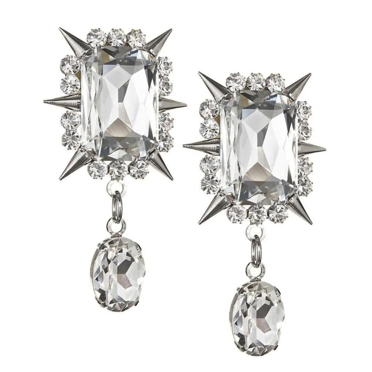 Spike Pendant Drop Clip-On Earrings - 1