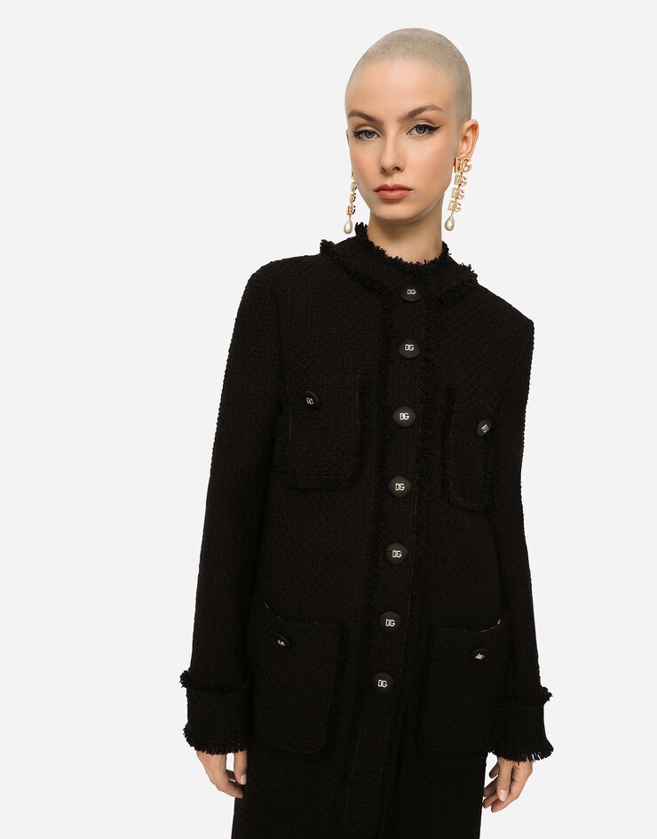 Single-breasted tweed coat - 3