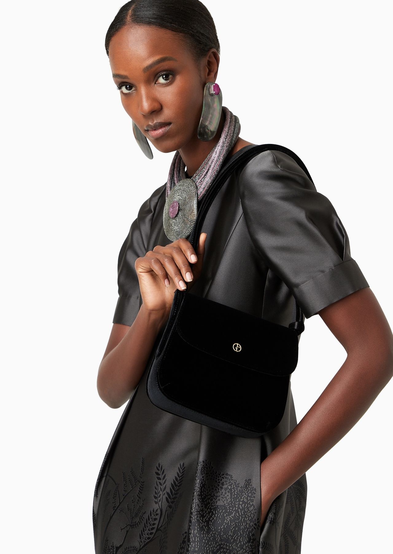 Small, velvet la Prima shoulder bag - 6