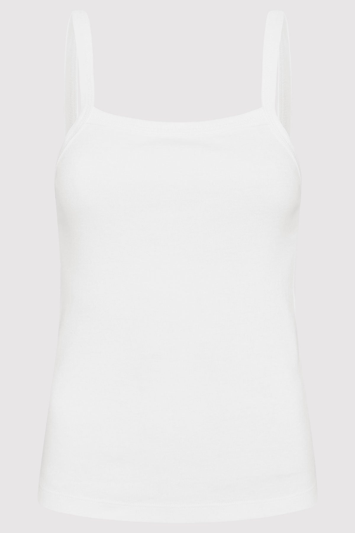 Organic Cotton Square Neck Tank - White - 1