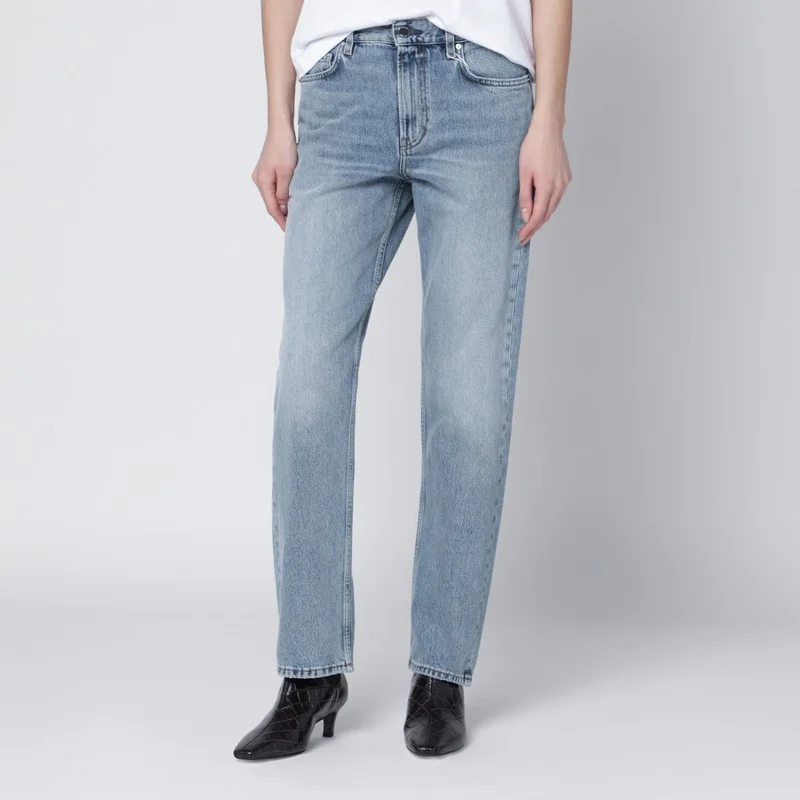 Washed-effect jeans in organic denim - 1