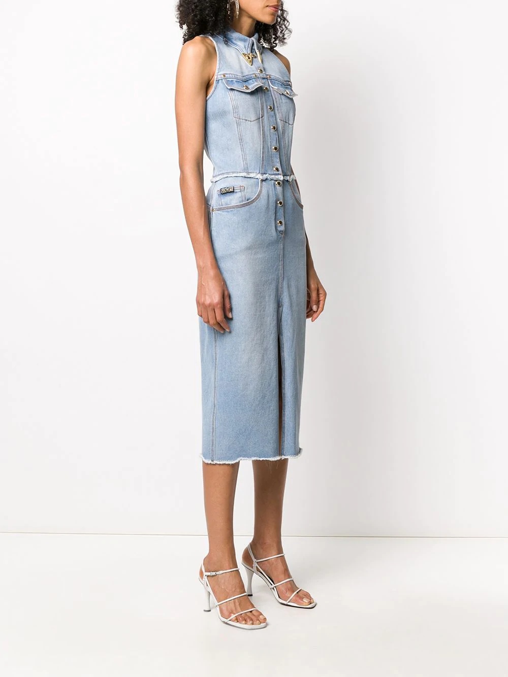 fitted denim dress - 3