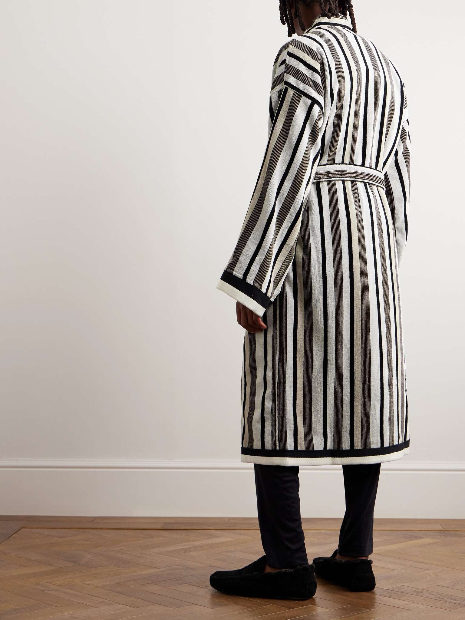 Craig Striped Cotton-Terry Jacquard Robe - 4