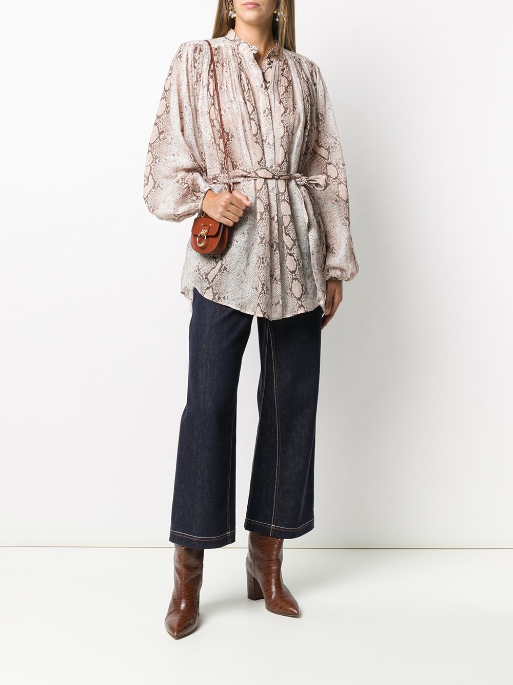 snakeskin print shirt - 2