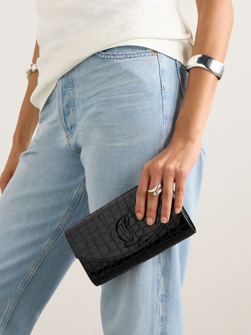 Loubi54 croc-effect leather shoulder bag Black 6