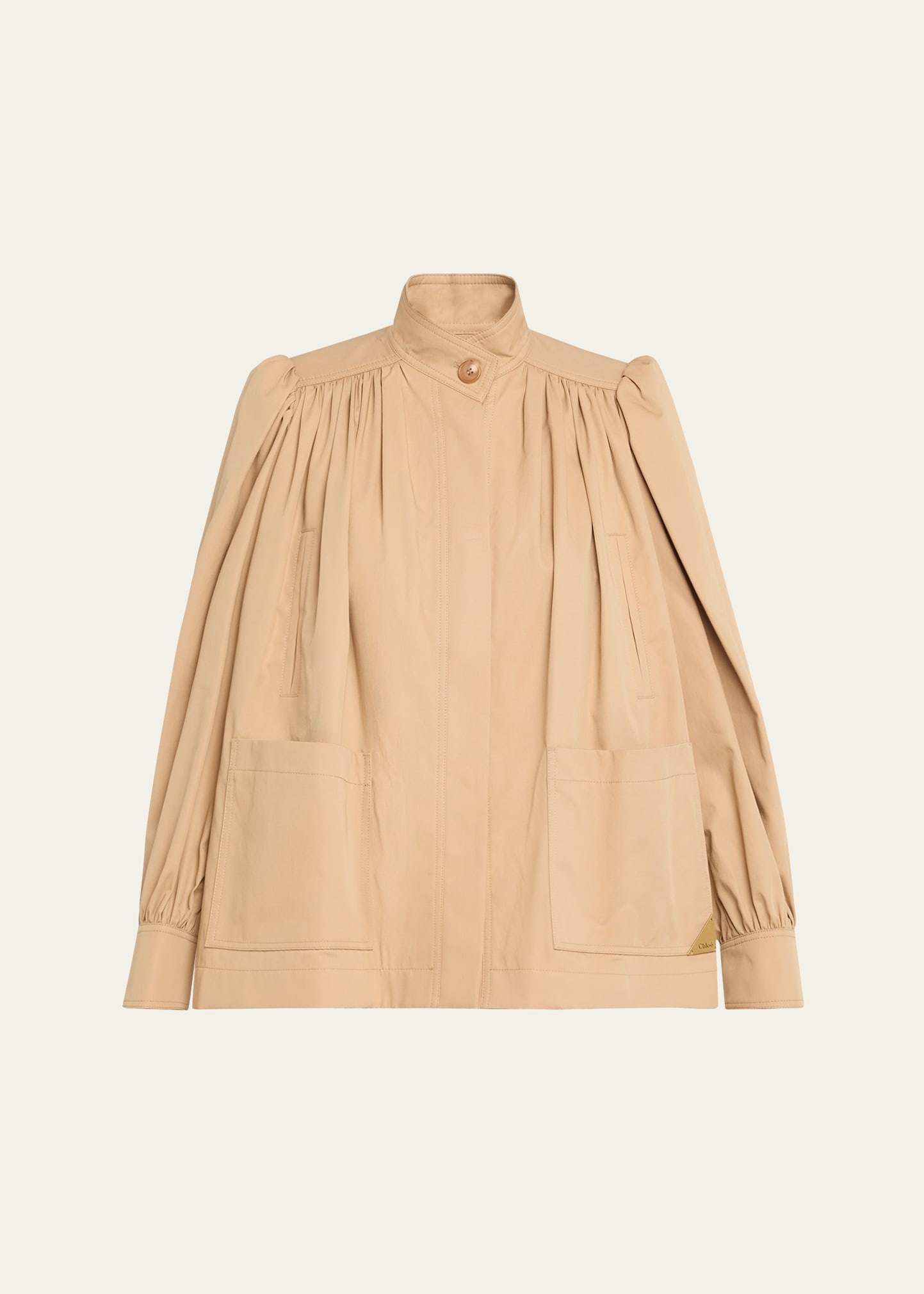 High-Neck Puff-Sleeve Jacket - 1