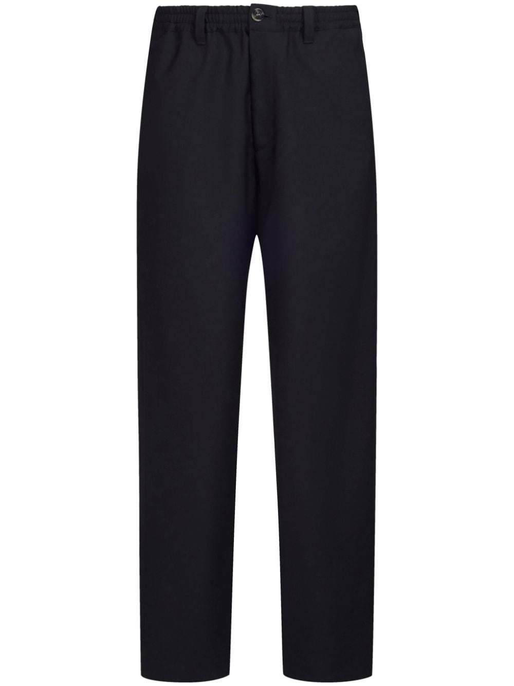 elasticated-waist virgin wool trousers - 1