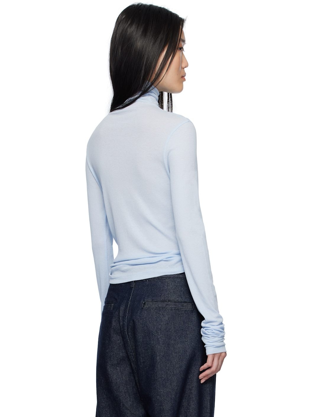 Blue Sheer Turtleneck - 3