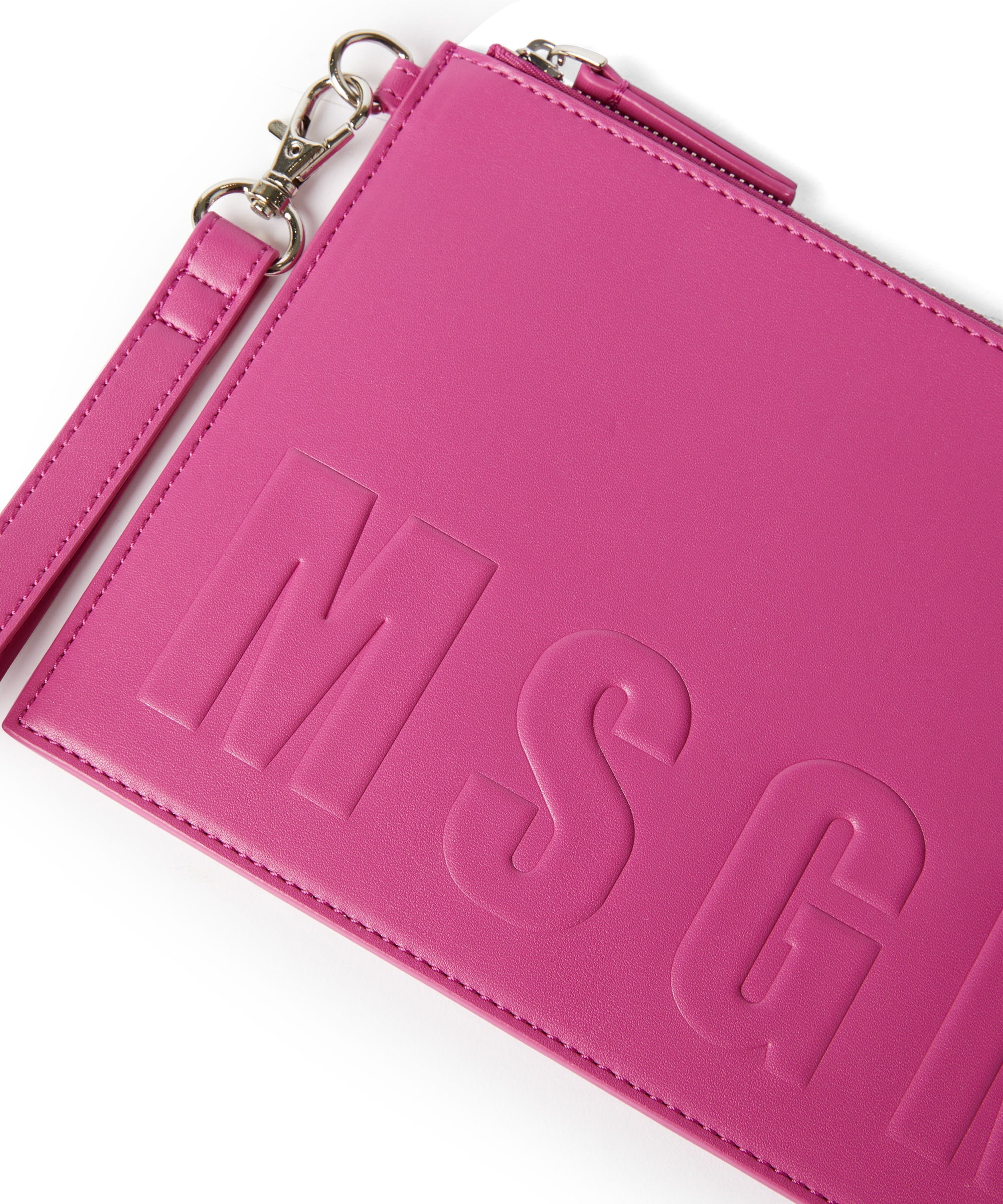 Faux leather clutch bag with embossed MSGM logo - 3
