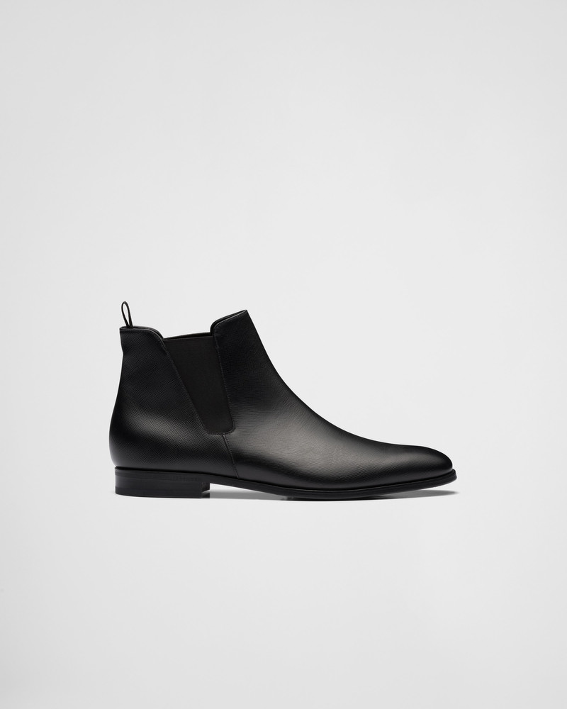 Prada Saffiano leather Chelsea boots outlook