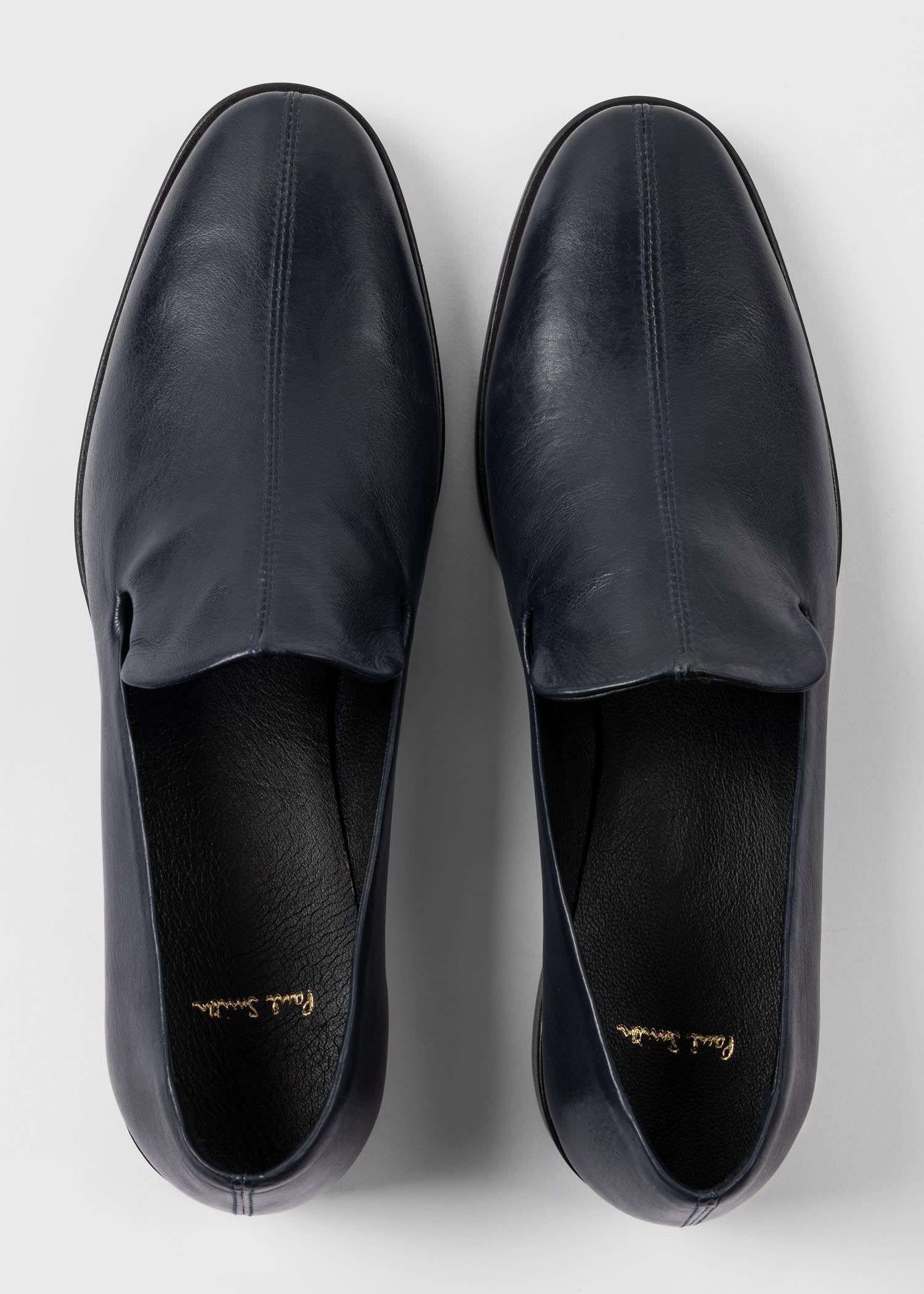 Navy Blue 'Addis' Leather Loafers - 5