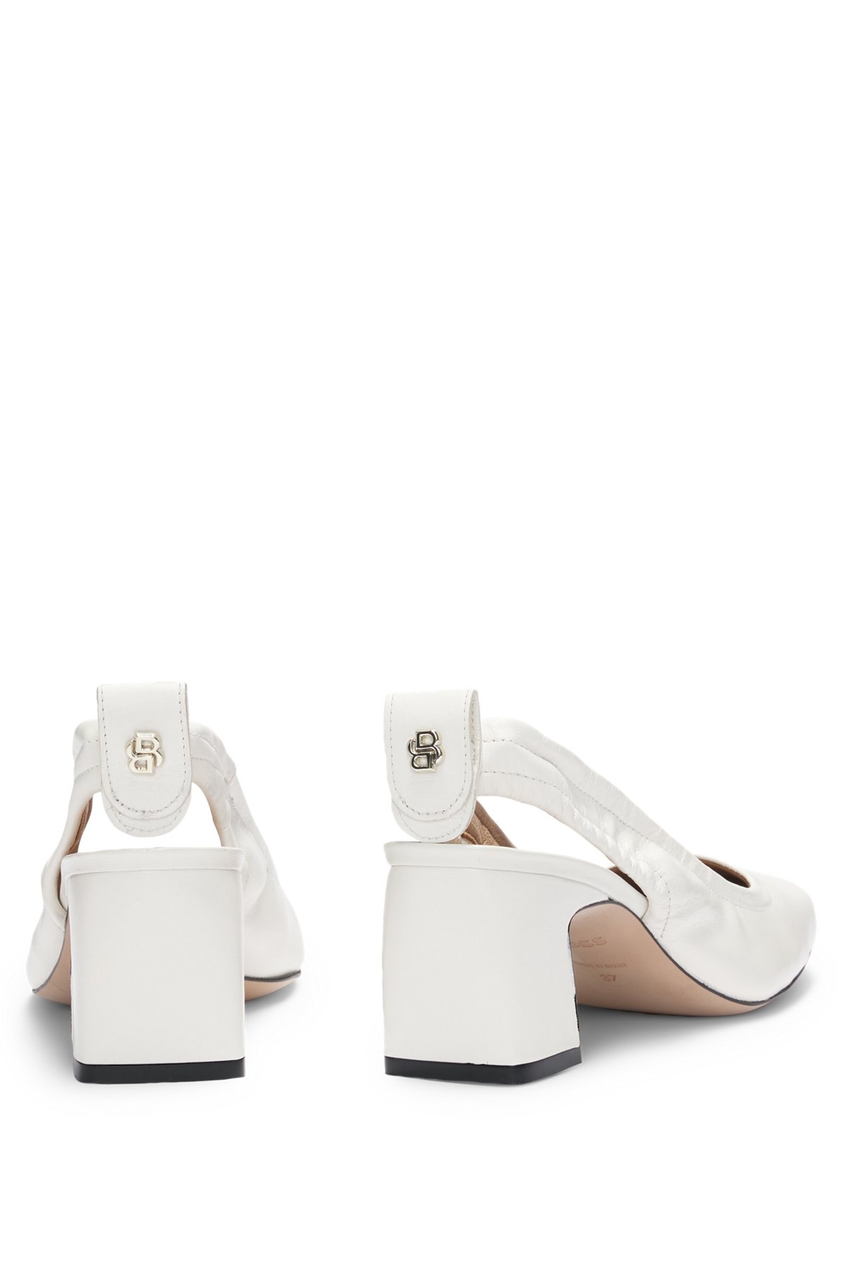 LEATHER SLINGBACK PUMPS WITH DOUBLE B MONOGRAM - 5