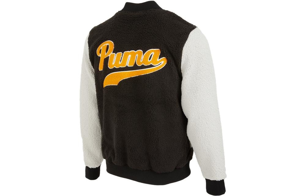 Puma Logo Sherpa Baseball Jacket 'Black' 536182-05 - 2